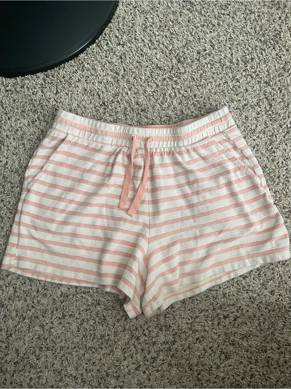 Old Navy Pink and White Striped Lounge Shorts